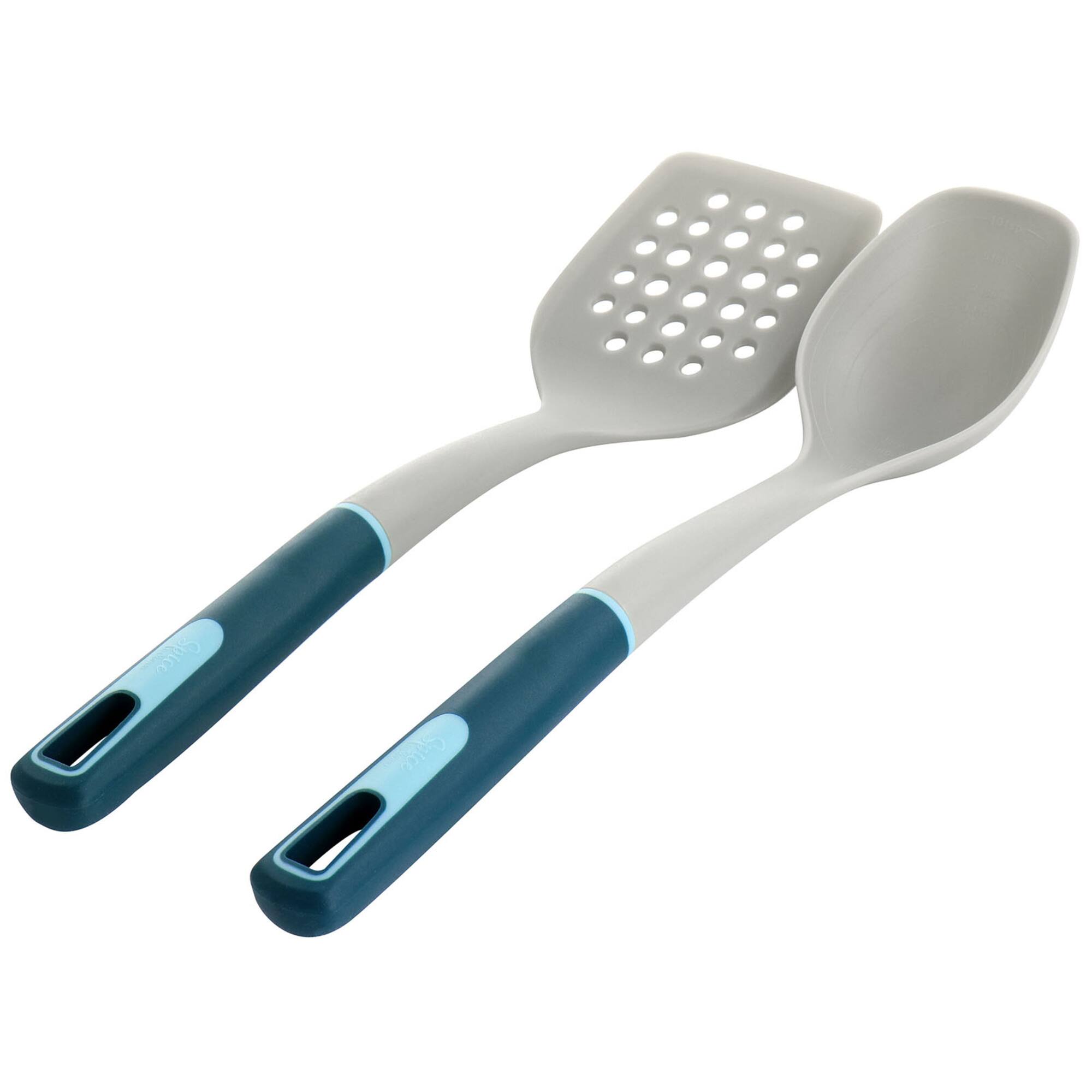 Spice by Tia Mowry Savory Saffron Teal 7 Piece Ceramic Nonstick Aluminum Cookware Set with Nylon Utensils